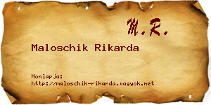 Maloschik Rikarda névjegykártya
